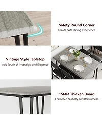 gaomon Dining Table Set for 4, Kitchen Chairs of Industrial Room with 4 Upholstered