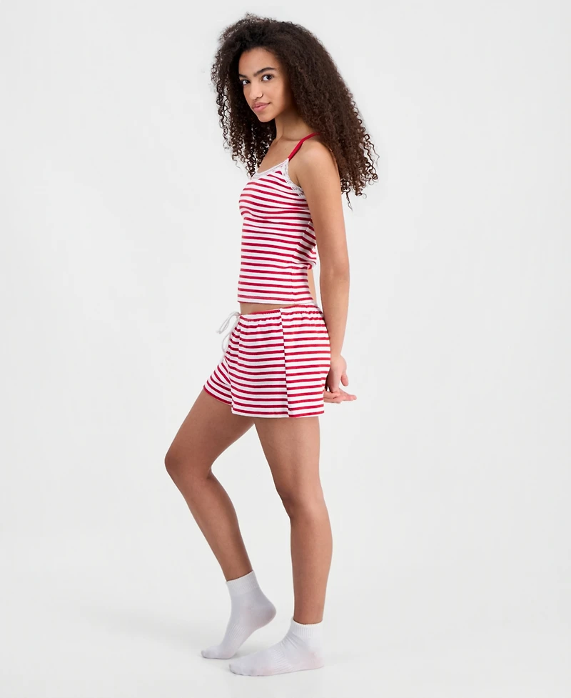 Just Polly Juniors' Printed Cotton Drawstring Lounge Shorts