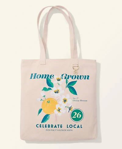 Macy's Flower Show Home Grown Graphic Farmers Market Tote Bag, Macy's Exclusive
