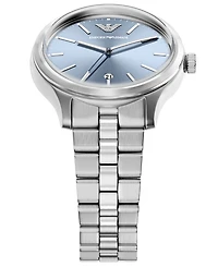 Emporio Armani Men's Quartz Three-Hand Silver Stainless Steel Watch, 41mm