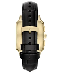 Emporio Armani Men's Quartz Chronograph Black Leather Watch, 38mm