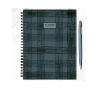 Tf Publishing Paper Goods July 2026 - June 2027 Blue Flannel Medium Weekly Monthly Planner