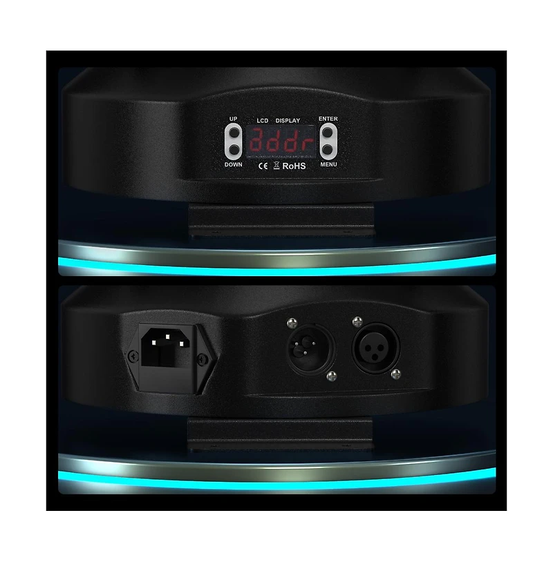 Artudatech 120W Moving Head Stage Light with 8 Rgbw LEDs & Laser, Dmx, Auto Sound Mode