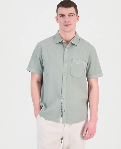 Sun + Stone Men's Garment Dyed Linen Blend Hero Shirt, Macy's Exclusive