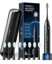 Operan Electric Toothbrush with Travel Case, Rechargeable Sonic Toothbrush with 5 Modes, 40,000 Vpm Motor, 2 Min Smart Timer, IPX7 Waterproof