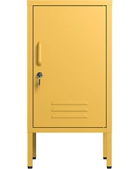 gaomon 1 Pc Steel Lockable Door & Shelf Easy Assembly Nightstand