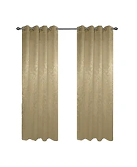 Olivia Gray 100% Polyester 200 Gsm Dyson Embossed Blackout Grommet Curtain Panel 54" x 90" Gold