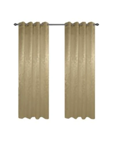 Olivia Gray 100 Polyester 200 Gsm Dyson Embossed Blackout Grommet Curtain Panel 54 X22 X 90 X22 Gold