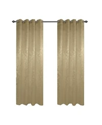 Olivia Gray 100 Polyester 200 Gsm Dyson Embossed Blackout Grommet Curtain Panel 54 X22 X 90 X22 Gold