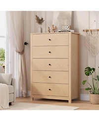 gaomon 5 Drawer Dresser for Bedroom – Modern Simply Chest of Drawers, Wood Storage Dresser with Deep Drawers for Living Room, Hallway, Entryway