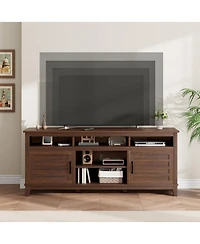 gaomon Tv Stand, Entertainment Center with Adjustable Shelves, Farmhouse Tv Stand with Cabinet Doors,for Living Room