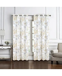 Olivia Gray 100% Polyester 140 Gsm Aiden Printed Textured Grommet Curtain Panel