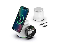 Risokeys 3-in-1 Wireless Charger with MagSafe - Compatible with Phone, Earphones and Watch, Magnetic Foldable Stand for Apple