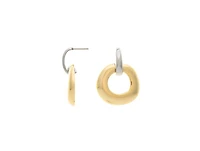 Rivka Friedman Two Tone Front Facing Hoop Earrings