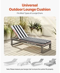 Mecale 74 x 22 x 3 in Chaise Lounge Cushion Set of 2, Waterproof Fade-Resistant Sun Lounger Cushions with Ties
