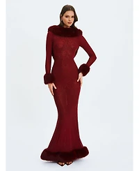 Miss Circle Women's Mellie Regular-Length Rhinestone Mermaid Gown