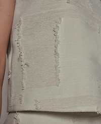 Donna Karan New York Petite Round Neck Crop Top