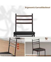 gaomon Bar Stools Set of 2 Faux Leather Bar Chair with Back Thick Cushion Upholstered Counter Height Bar Stools with Footrest for Kitchen