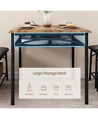 gaomon Dining Table Set for 4 with Benche/Stools Kitchen Table Set with Storage Shelves Dining Table Set with Pu Cusion Dining Room Furniture