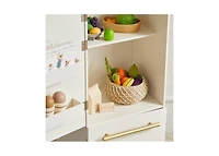 Tiny Land Play Kitchen Accessories – Play Kitchen Fridge: Wooden Cabinet Refrigerator for Kids