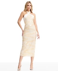 Dress the Population Women's Amani Halter Neck Sheath