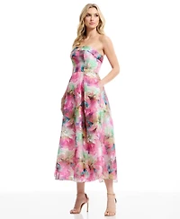 Dress the Population Women's Mika Strapless Floral