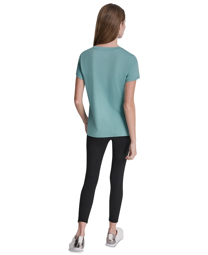 Dkny Sport Women's Puff Logo Crewneck T-Shirt