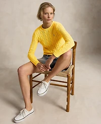 Polo Ralph Lauren Women's Cable-Knit Cotton Crewneck Sweater