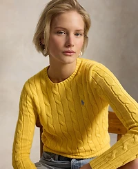 Polo Ralph Lauren Women's Cable-Knit Cotton Crewneck Sweater