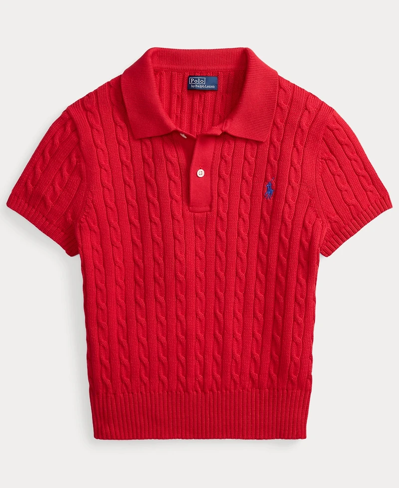 Polo Ralph Lauren Women's Slim Fit Ribbed Collar Cropped Sweater