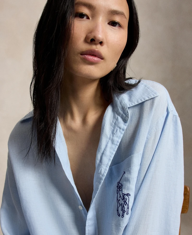 Polo Ralph Lauren Women's Point Collar Long-Sleeve Shirt