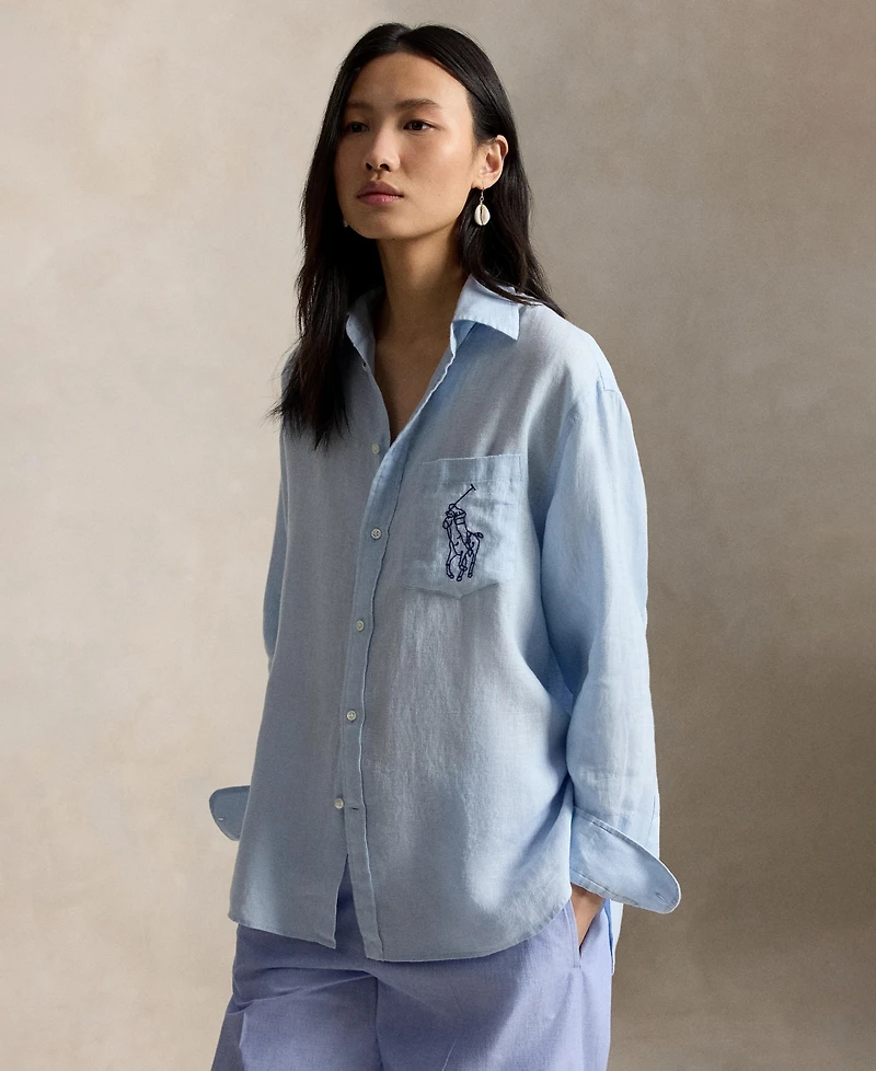 Polo Ralph Lauren Women's Point Collar Long-Sleeve Shirt