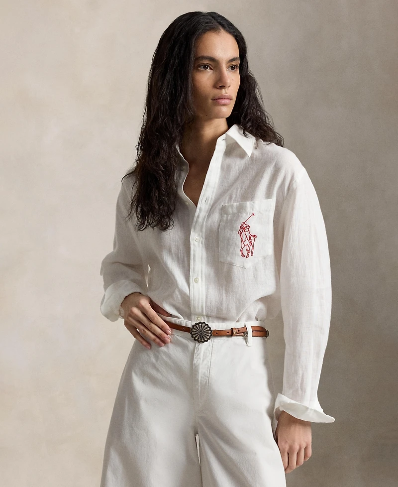 Polo Ralph Lauren Women's Point Collar Long-Sleeve Shirt