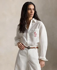Polo Ralph Lauren Women's Point Collar Long-Sleeve Shirt