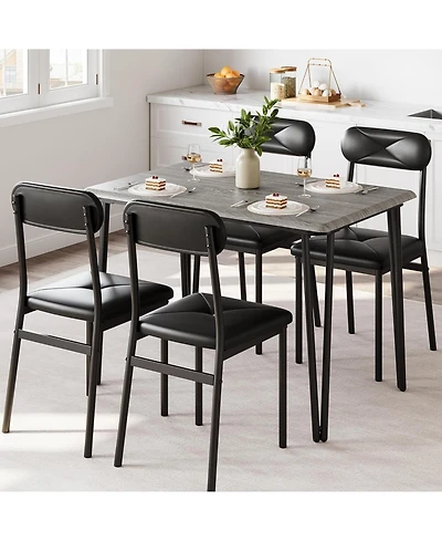 gaomon Dining Table Set for 4 Kitchen Table and Chairs for 4 ,5 Piece Kitchen Dining Room Table Set Wood Modern Rectangle Dinner Table
