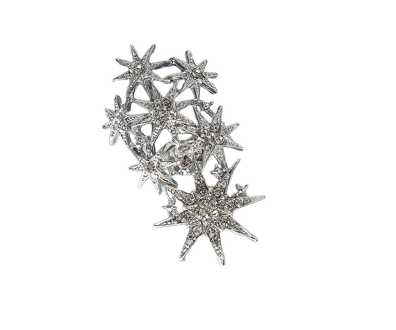 Sohi Women's Silver Celestrial Cocktail Ring