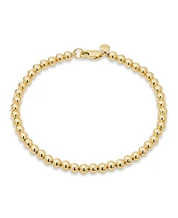 Devata 4mm Beaded Ball Chain Bracelet Sterling Silver, Medium 7.5