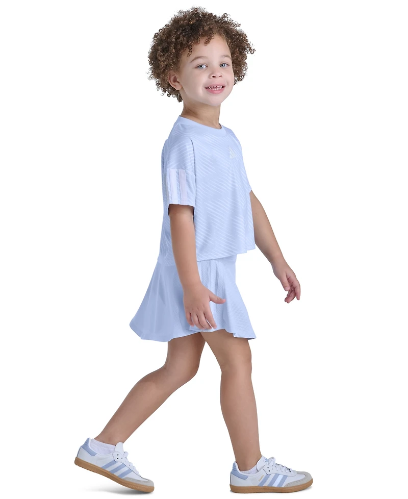 adidas Girls' 2T-6X Short-Sleeve Top & Skort, 2-Piece Set