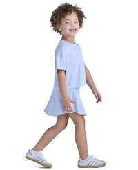 adidas Girls' 2T-6X Short-Sleeve Top & Skort, 2-Piece Set