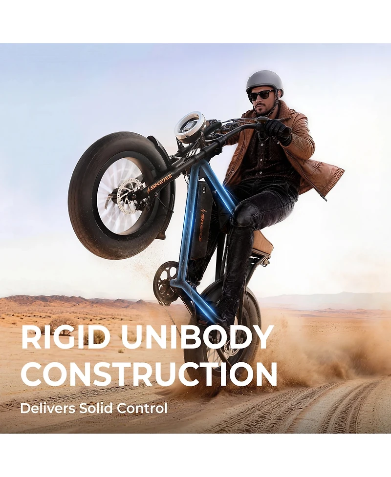 Mikolo 750W Electric Scooter for Adults, 20" x 4" Fat Tire Front Suspension Off-road E-Bike