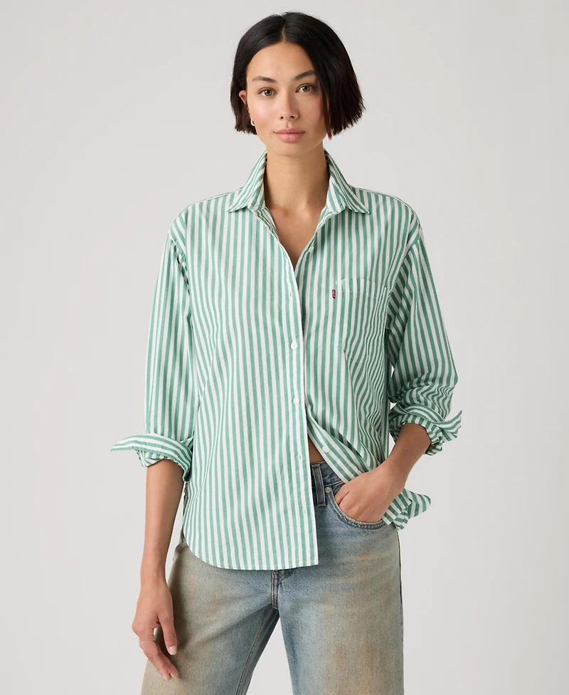 Levi's Women's Harlie Striped Boyfriend Shirt