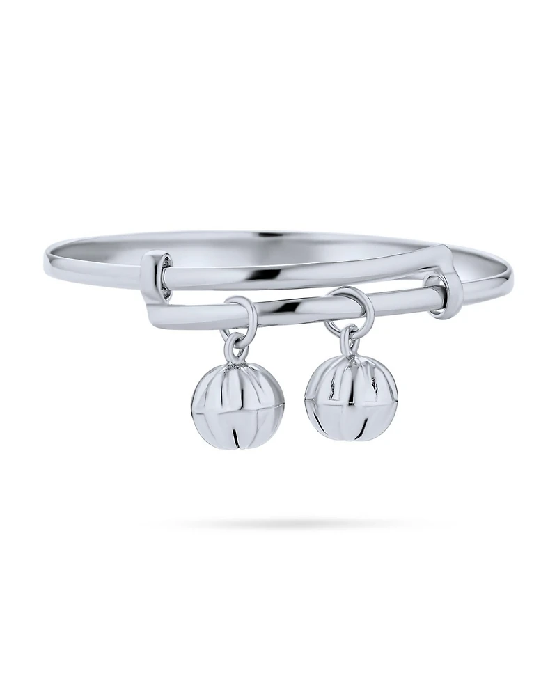 Bling Jewelry Jingle Bells Abc Numbers Butterfly Bangle Bracelet Small Wrist 6.5 Inch .925 Sterling Silver Adjustable Bells Are Silver Plated