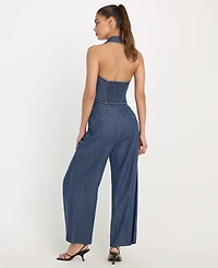 Good American Women's Denim High-Rise Cropped Wide-Leg Trousers