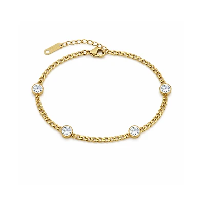 Dloria Women's Seraphina Bezel Link Bracelet