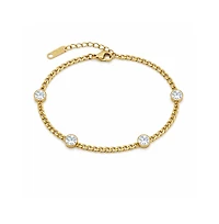 Dloria Women's Seraphina Bezel Link Bracelet