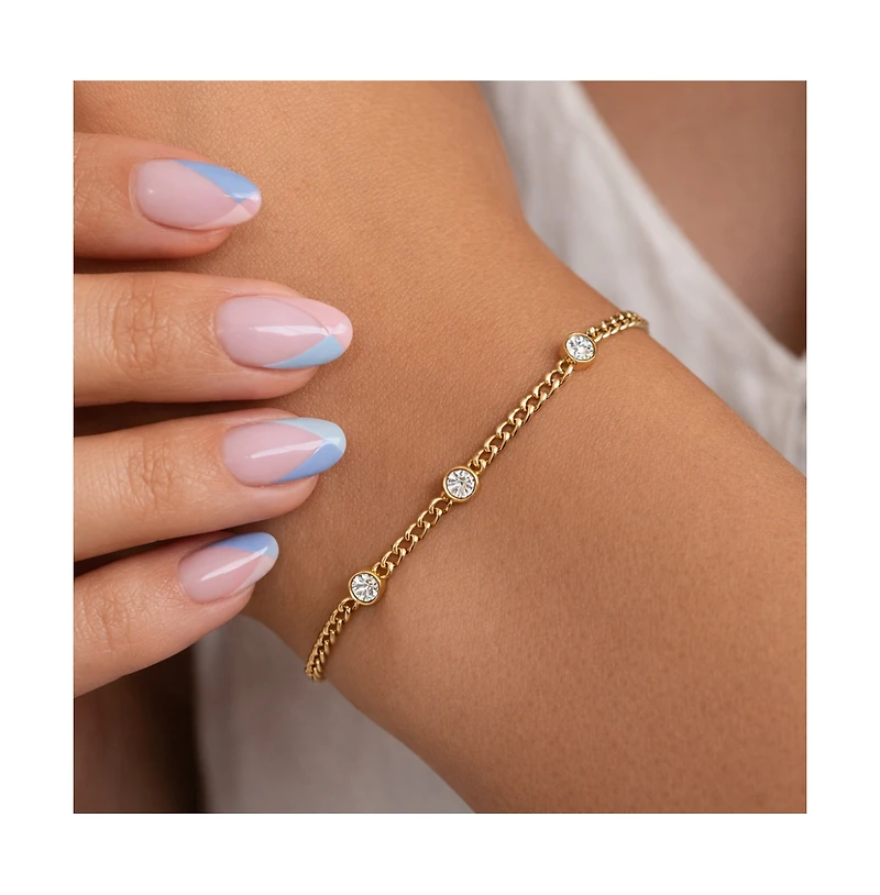 Dloria Women's Seraphina Bezel Link Bracelet