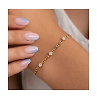 Dloria Women's Seraphina Bezel Link Bracelet