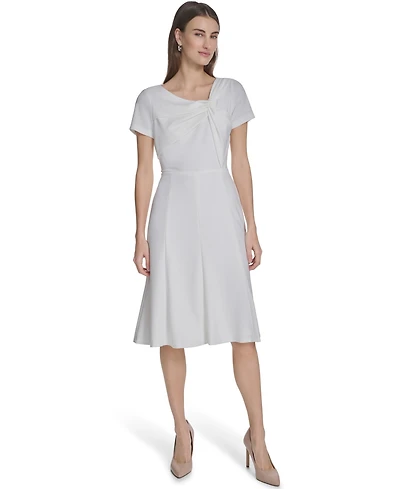Calvin Klein Women's Twist Neck Midi Dress