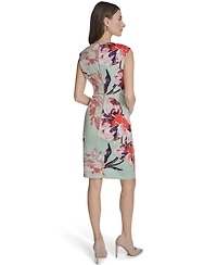 Calvin Klein Women's Sleeveless Printed Scuba Sheath Dress