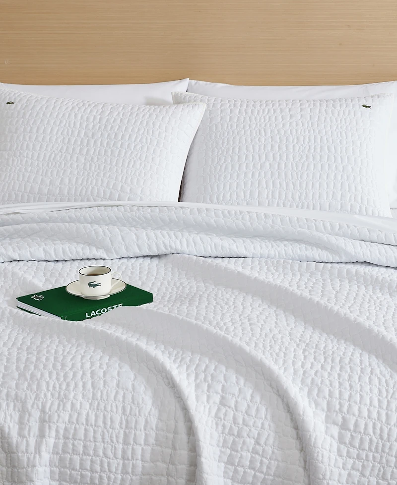 Lacoste Home Croc Scale Cotton 3-Pc. Quilt Set, Full/Queen